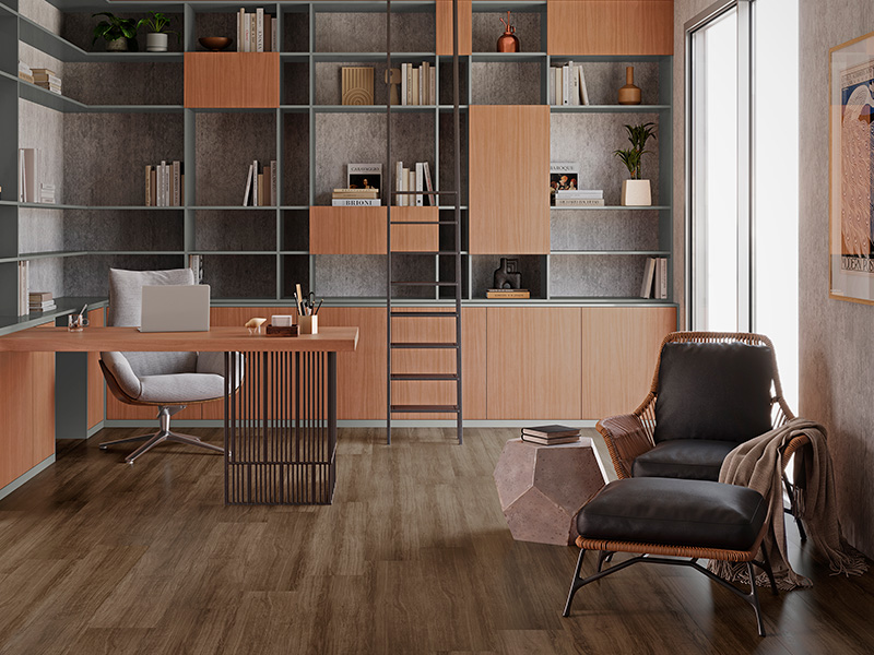 Piso Laminado Castanho Terracota