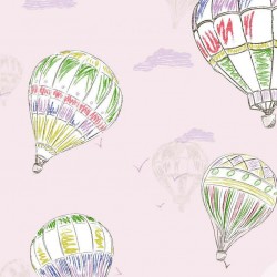 Papel de parede, infantil, balões, rosa
