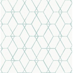 Papel de parede, geométrico, azul e branco