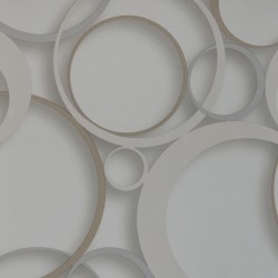 Papel de parede, círculos 3D, bege