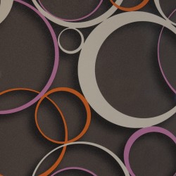 Papel de parede, círculos 3D, bege, marrom, rosa e laranja