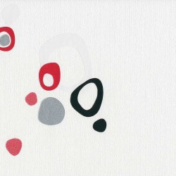 Papel de parede, geométrico, branco, cinza, vermelho e preto