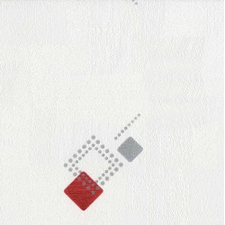 Papel de Parede, geométrico, bege, vermelho e cinza