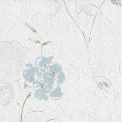 Papel de parede, floral, cinza e azul