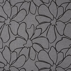 Papel de parede, floral, preto e cinza