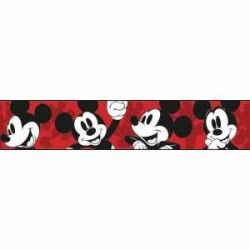 Border, faixa de parede, infantil, Mickey Mouse, fundo vermelho
