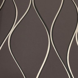 Papel de parede, geométrico ondas, marrom, preto e dourado