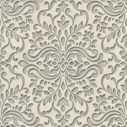 Papel de parede, arabesco, bege e cinza