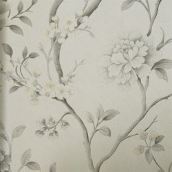 Papel de parede, floral, cinza