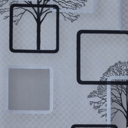 Papel de parede, geométrico com árvores, preto, cinza e bege