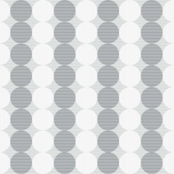 Papel de parede decorado infantil, círculos, cinza.