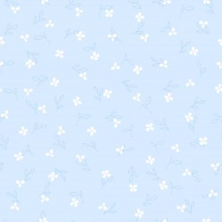 Papel de parede decorado infantil com flores azul.