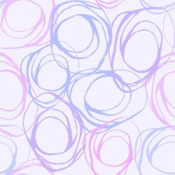 Papel de parede decorado com estampa geométrica em círculos lilás