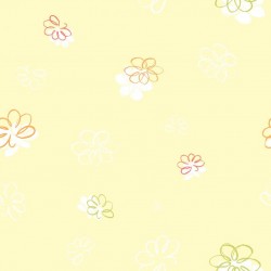 Papel de parede decorado infantil, flores, amarelas.