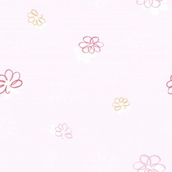 Papel de parede decorado infantil, flores, rosa.