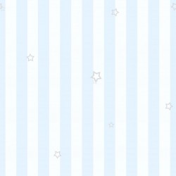 Papel de parede decorado infantil, listras azuis e estrelas