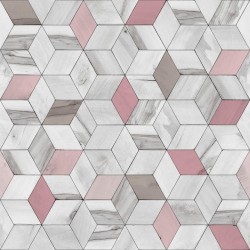 Papel de parede, geométrico, madeira, cinza e rosa