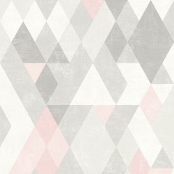Papel de parede, geométrico, losango, cinza e rosa
