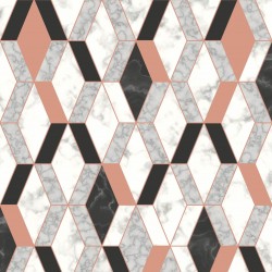 Papel de parede, geométrico, losango, rosa, preto e cinza