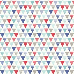 Papel de parede, geométrico triangulo, branco, bege, azul e vermelho