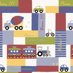 Papel de parede, infantil, carros e caminhões, colorido