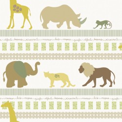 Papel de parede, infantil, safari, colorido com fundo branco