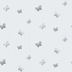 Papel de parede, infantil, borboletas cinza