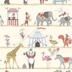Papel de parede, infantil, circo, animais, colorido