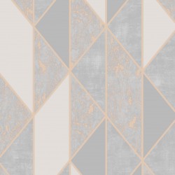 Papel de parede, geométrico, cinza e dourado