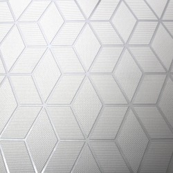 Papel de parede, geométrico, bege e prata