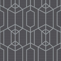 Papel de parede, geométrico, cinza e prata