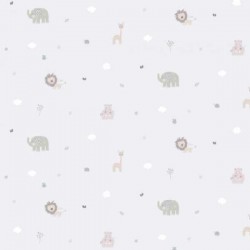 Papel de parede, infantil, safari, fundo cinza