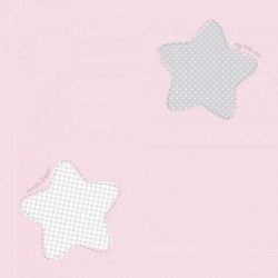 Papel de parede, infantil, estrelas, fundo rosa