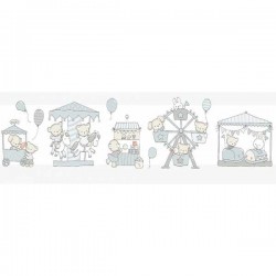 Border, faixa de parede, infantil, ursinhos, cinza