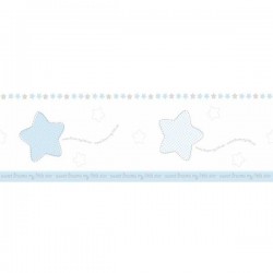Border, faixa de parede, infantil, estrelas, azul
