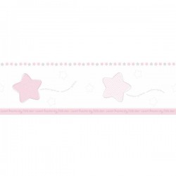 Border, faixa de parede, infantil, estrelas, rosa