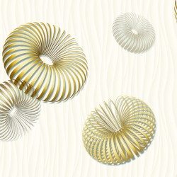 Papel de parede, 3D, bege e dourado