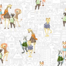 Papel de parede, decorado, infantil, bichos.