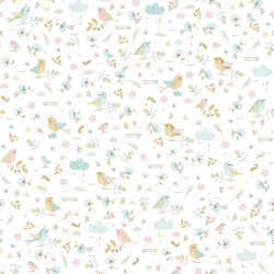 Papel de parede, decorado, infantil, passarinhos.