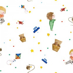 Papel de parede, infantil, decorado, menino