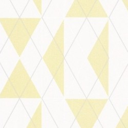 Papel de parede, geométrico, amarelo e branco