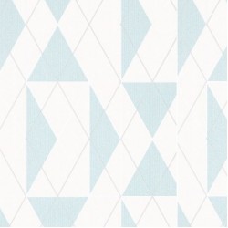 Papel de parede, geométrico, azul e branco