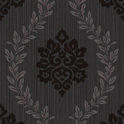 Papel de parede, arabesco, preto e cinza