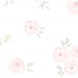 Papel de parede, floral, rosa