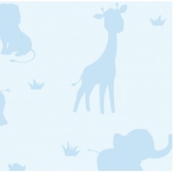 Papel de parede, infantil, safari, azul
