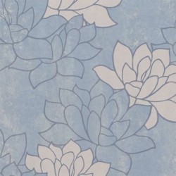 Papel de parede, floral, azul e cinza