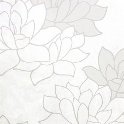 Papel de parede, floral, branco e cinza
