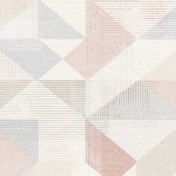 Papel de parede, geométrico, azul, bege e rosa