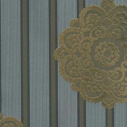Papel de parede, mandala com listras, marrom, dourado e prata